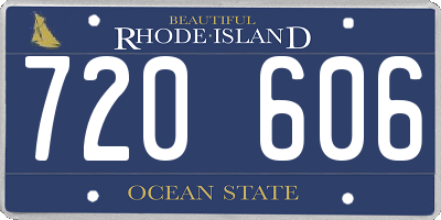 RI license plate 720606
