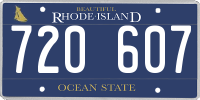 RI license plate 720607