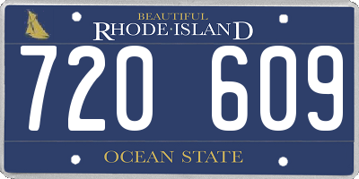 RI license plate 720609