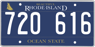 RI license plate 720616