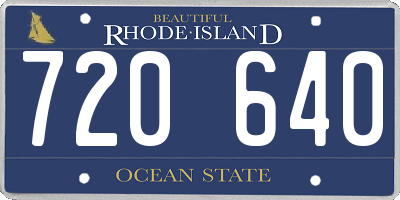 RI license plate 720640