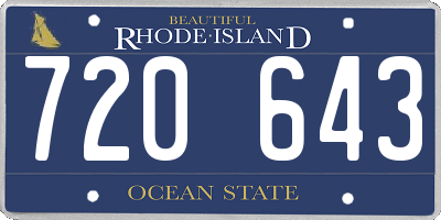 RI license plate 720643