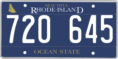 RI license plate 720645