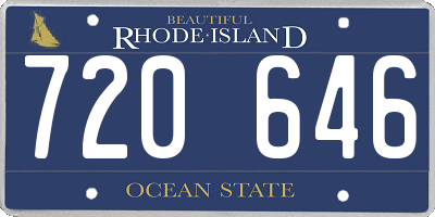 RI license plate 720646