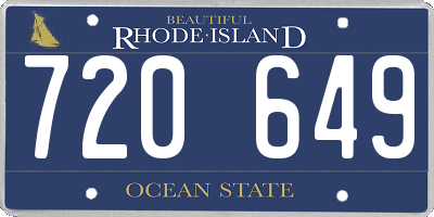 RI license plate 720649