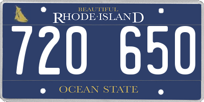 RI license plate 720650