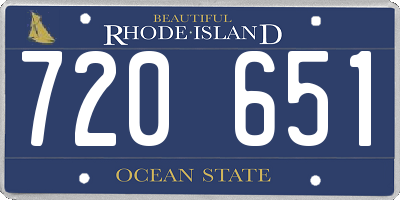 RI license plate 720651