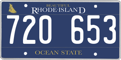 RI license plate 720653