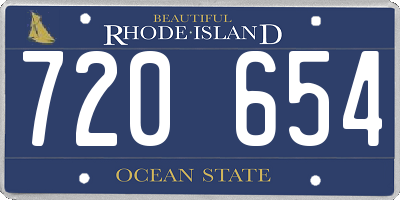 RI license plate 720654