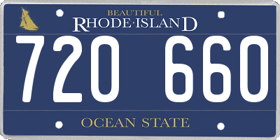 RI license plate 720660