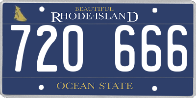 RI license plate 720666