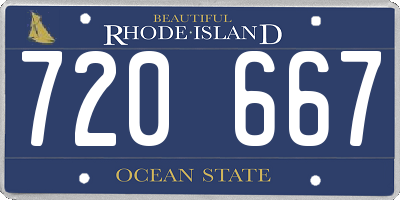 RI license plate 720667