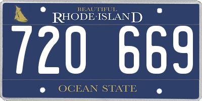RI license plate 720669
