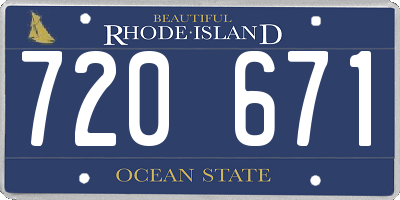 RI license plate 720671