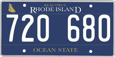 RI license plate 720680
