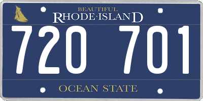 RI license plate 720701