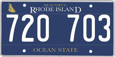 RI license plate 720703