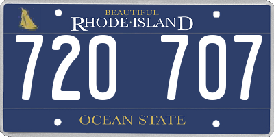 RI license plate 720707