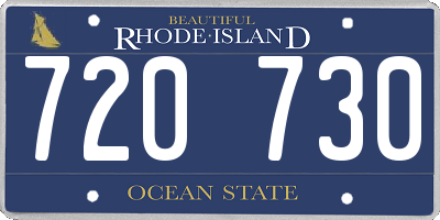 RI license plate 720730