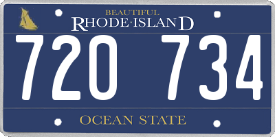 RI license plate 720734
