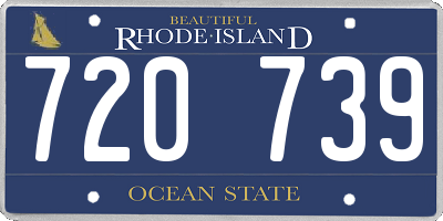 RI license plate 720739