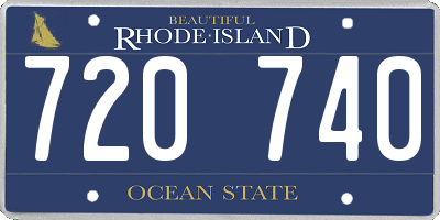 RI license plate 720740