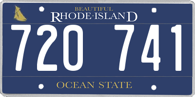 RI license plate 720741