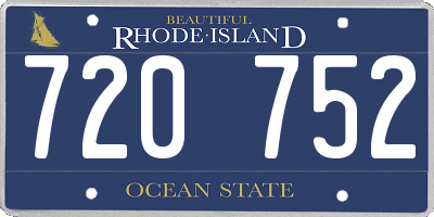 RI license plate 720752