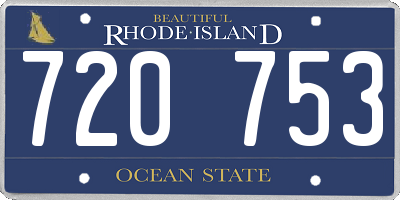 RI license plate 720753