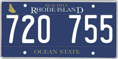 RI license plate 720755