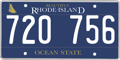 RI license plate 720756