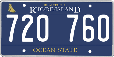 RI license plate 720760