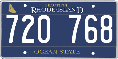 RI license plate 720768