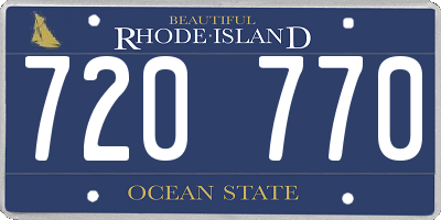 RI license plate 720770