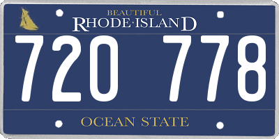 RI license plate 720778