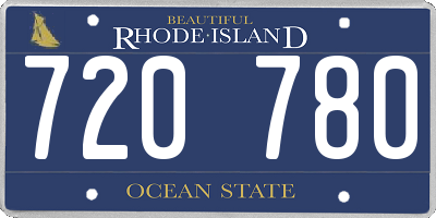 RI license plate 720780