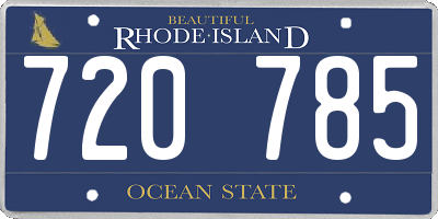 RI license plate 720785