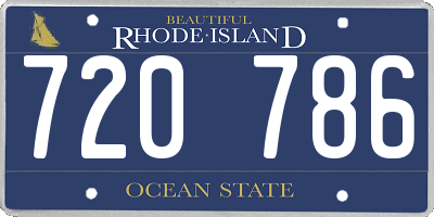 RI license plate 720786
