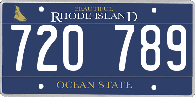 RI license plate 720789