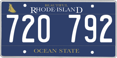 RI license plate 720792