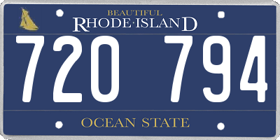 RI license plate 720794