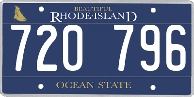 RI license plate 720796