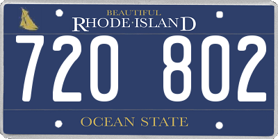 RI license plate 720802