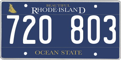RI license plate 720803