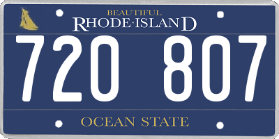 RI license plate 720807