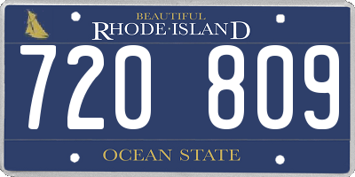 RI license plate 720809