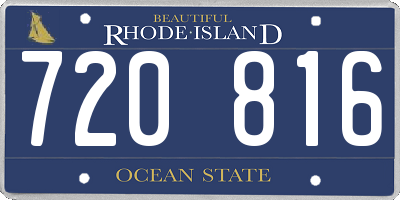 RI license plate 720816