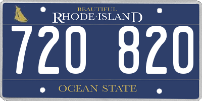 RI license plate 720820