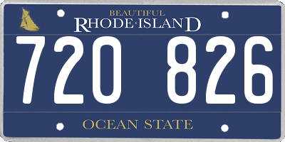 RI license plate 720826