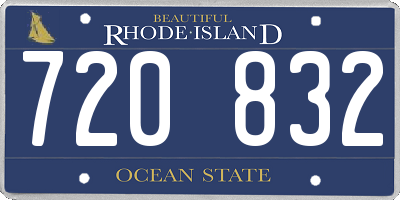 RI license plate 720832